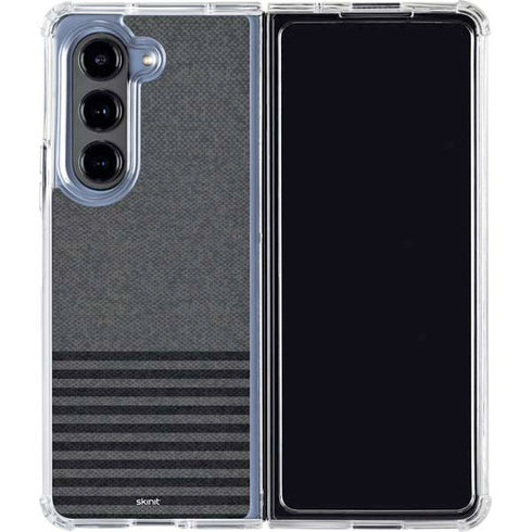 Black and Grey Stripes Galaxy Z Fold5 5G Clear Case