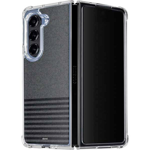 Black and Grey Stripes Galaxy Z Fold5 5G Clear Case