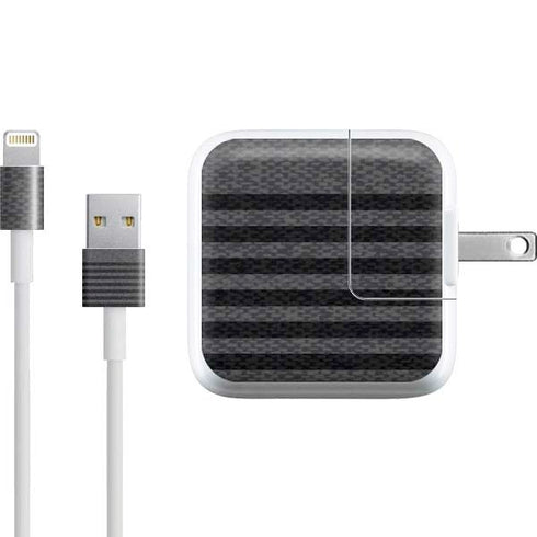 Black and Grey Stripes iPad Charger (10W USB) Skin