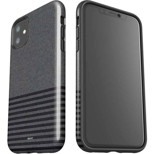 Black and Grey Stripes iPhone 11 Impact Case