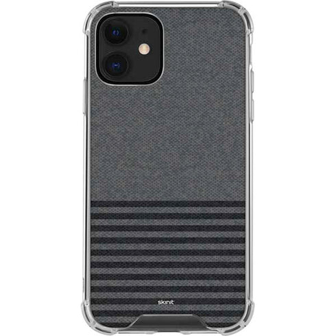 Black and Grey Stripes iPhone 12 Clear Case