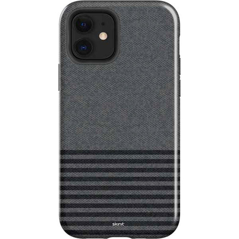 Black and Grey Stripes iPhone 12 Impact Case