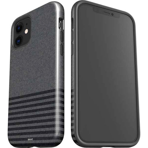 Black and Grey Stripes iPhone 12 Impact Case