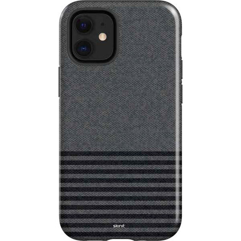 Black and Grey Stripes iPhone 12 Mini Impact Case