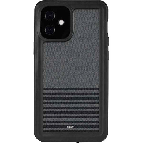 Black and Grey Stripes iPhone 12 Mini Waterproof Case