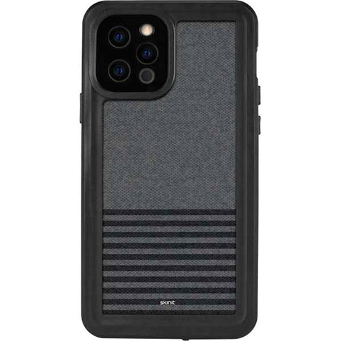Black and Grey Stripes iPhone 12 Pro Waterproof Case