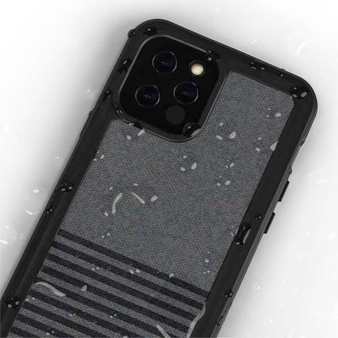 Black and Grey Stripes iPhone 12 Pro Waterproof Case