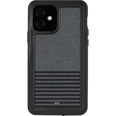 Black and Grey Stripes iPhone 12 Waterproof Case