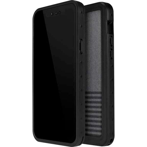 Black and Grey Stripes iPhone 13 Mini Waterproof Case
