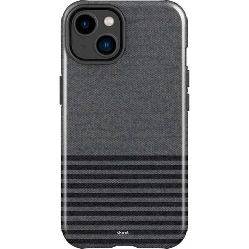 Black and Grey Stripes iPhone 15 Plus Impact Case