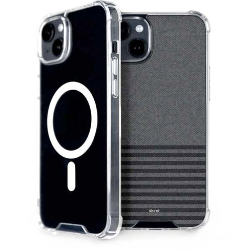 Black and Grey Stripes iPhone 15 Plus MagSafe Case