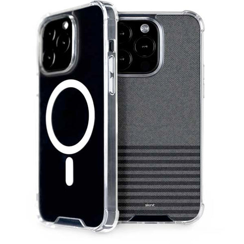 Black and Grey Stripes iPhone 15 Pro MagSafe Case
