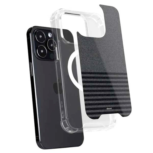 Black and Grey Stripes iPhone 15 Pro MagSafe Case