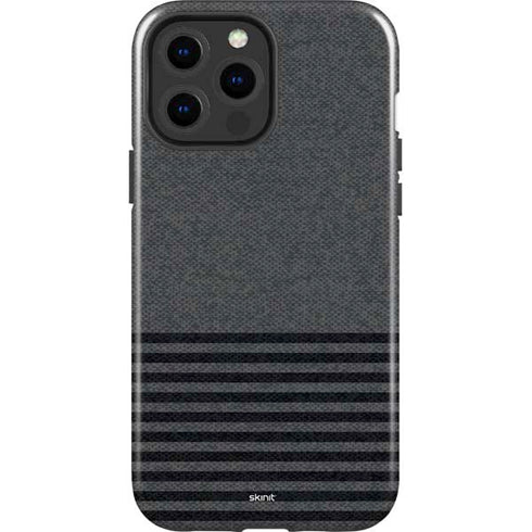 Black and Grey Stripes iPhone 15 Pro Max Impact Case