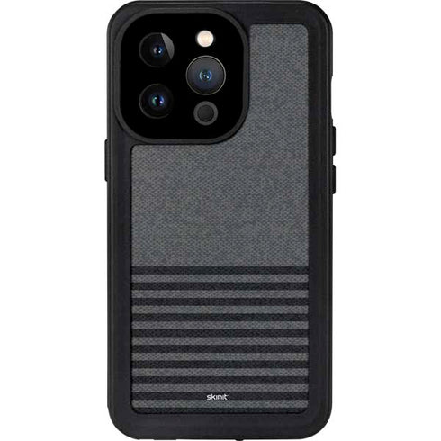 Black and Grey Stripes iPhone 14 Pro Waterproof Case