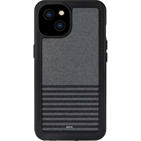 Black and Grey Stripes iPhone 15 Plus Waterproof Case