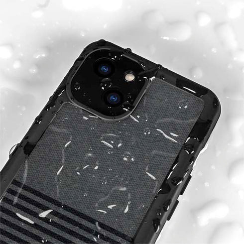 Black and Grey Stripes iPhone 15 Plus Waterproof Case