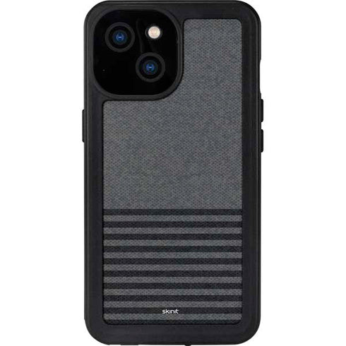Black and Grey Stripes iPhone 15 Waterproof Case