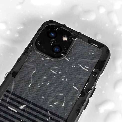 Black and Grey Stripes iPhone 15 Waterproof Case