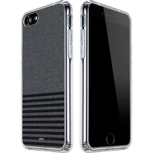 Black and Grey Stripes iPhone SE (2nd & 3rd Gen) Clear Case