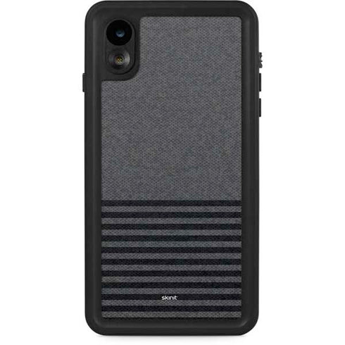 Black and Grey Stripes iPhone XR Waterproof Case