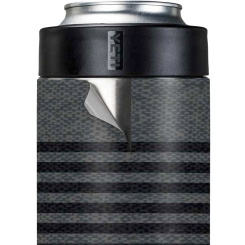 Black and Grey Stripes Yeti Colster Can Insulator Skin