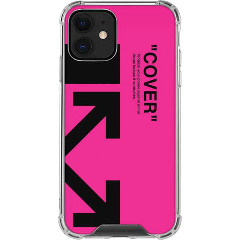 Black and Pink Arrows iPhone 12 Clear Case