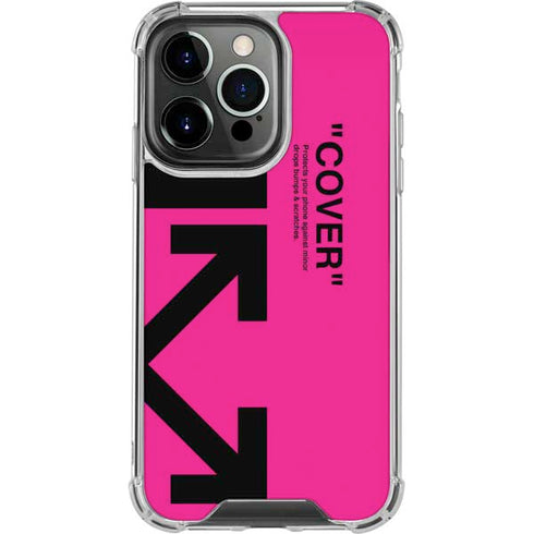 Black and Pink Arrows iPhone 15 Pro Clear Case