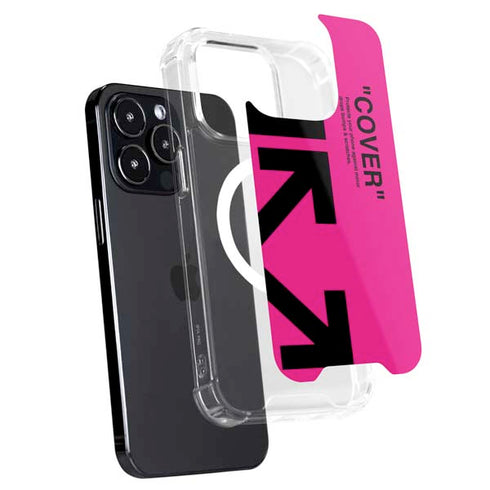Black and Pink Arrows iPhone 15 Pro Max MagSafe Case
