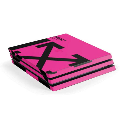 Black and Pink Arrows PS4 Pro Console Skin