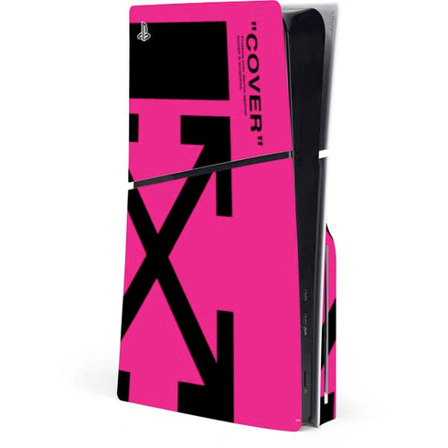 Black and Pink Arrows PS5 Slim Disk Console Skin