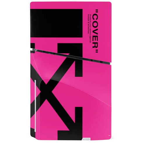 Black and Pink Arrows PS5 Slim Disk Console Skin