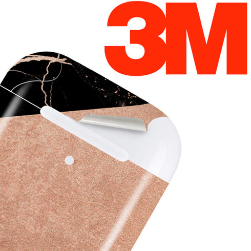 Black and Rose Gold Marble Split Apple AirPods 2 Skin