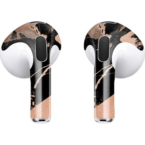 Black and Rose Gold Marble Split Apple AirPods (3rd Gen 2021) Skin