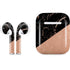 Black and Rose Gold Marble Split Apple AirPods Skin