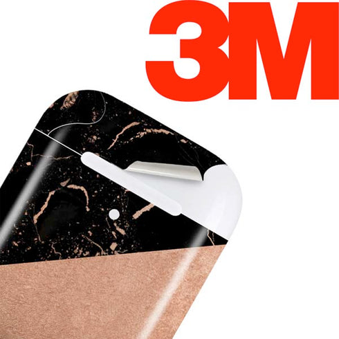 Black and Rose Gold Marble Split Apple AirPods Skin