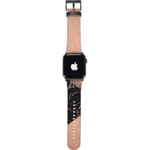 Black and Rose Gold Marble Split Apple Watch Band 42-44mm