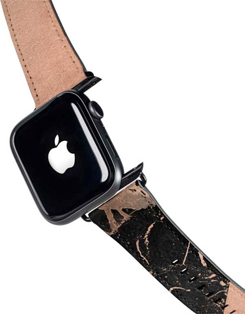 Black and Rose Gold Marble Split Apple Watch Band 38-40mm