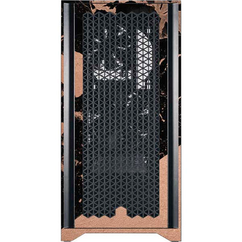 Black and Rose Gold Marble Split Corsair 4000D Tempered Glass Mid-Tower ATX Case Skin