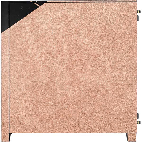 Black and Rose Gold Marble Split Corsair 4000D Tempered Glass Mid-Tower ATX Case Skin