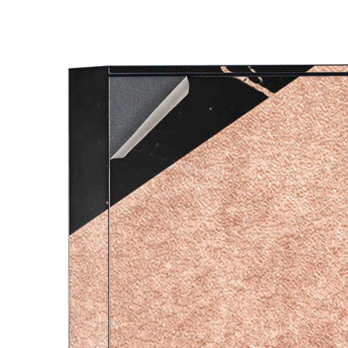 Black and Rose Gold Marble Split Corsair 4000D Tempered Glass Mid-Tower ATX Case Skin