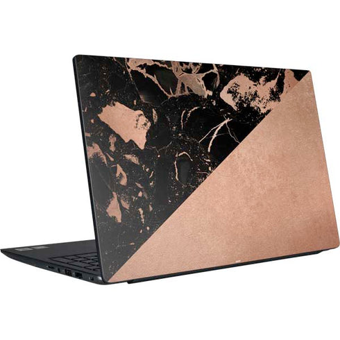 Black and Rose Gold Marble Split Dell Vostro Skin