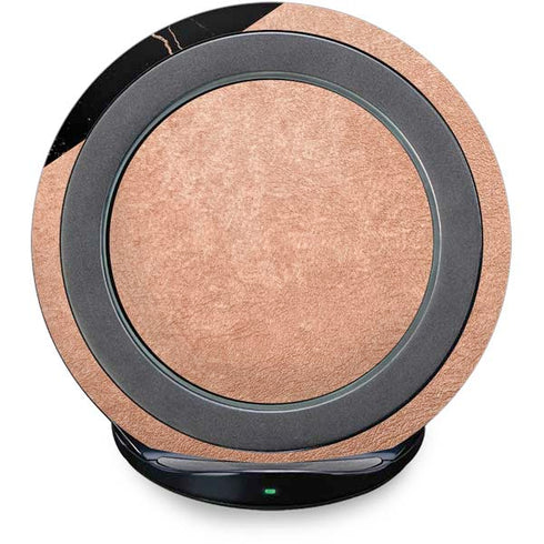 Black and Rose Gold Marble Split Fast Charge Wireless Charging Stand Skin