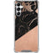 Black and Rose Gold Marble Split Galaxy A14 5G Clear Case