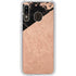 Black and Rose Gold Marble Split Galaxy A20 Clear Case