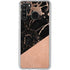 Black and Rose Gold Marble Split Galaxy A21 Clear Case