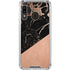 Black and Rose Gold Marble Split Galaxy A30 Clear Case