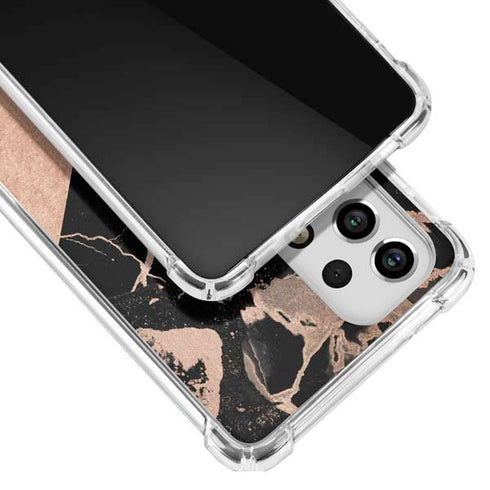 Black and Rose Gold Marble Split Galaxy A53 5G Clear Case