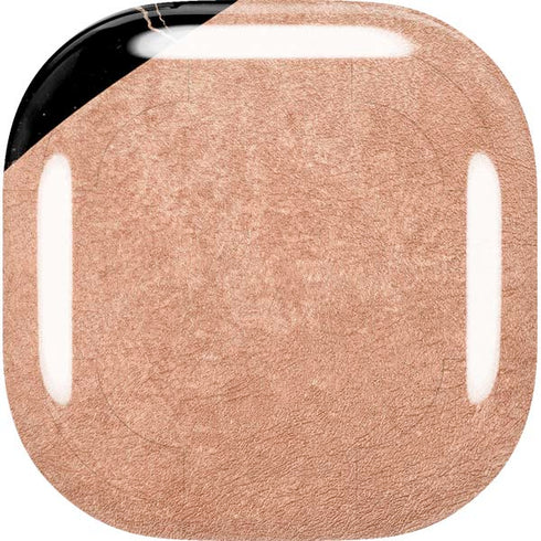 Black and Rose Gold Marble Split Galaxy Buds Live Skin