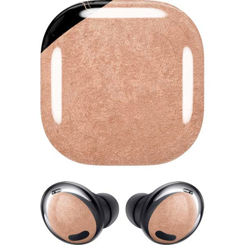 Black and Rose Gold Marble Split Galaxy Buds Pro Skin
